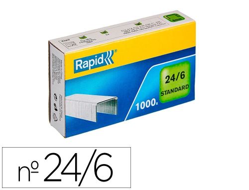 Agrafes rapid nº 24/6 standard caixa de 1000 agrafes , Rapid , 63058 , 7313468558000